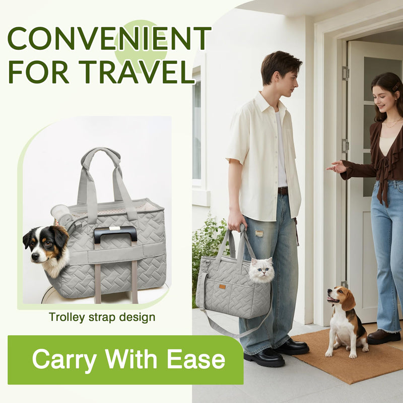 ALLSOPETS Dog Carrier Bag, Soft Lightweight Pet Carrier for Small Dogs and Cats with Mesh Ventilation, Travel Puppy Purse with Pockets and Cushion, Perfect for Outdoor (Starry Gray, S) Starry Gray