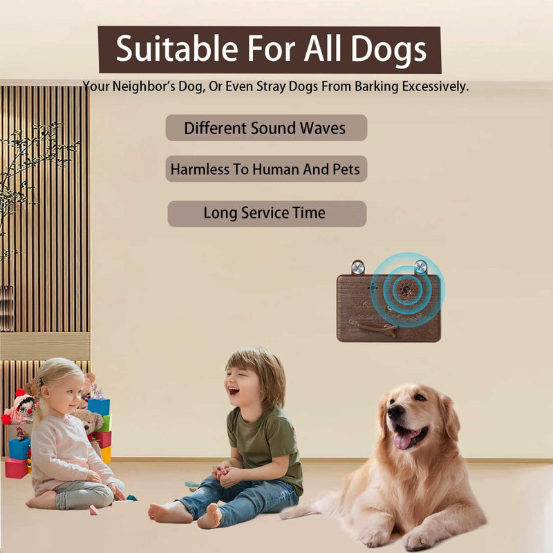 GlossyEnd Anti Barking Device, 50 FT Ultrasonic Dog Barking Control Device, 4 Modes Bark Box,Neighbor Dog Silencer, Dog Barking Silencer for Indoor and Outdoor Use (Brown Brown