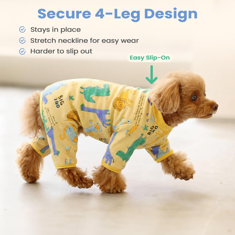 Dog Surgery Suit for Dogs After Surgery, Anti Licking Dog Spay Neuter Recovery Suit, Soft Cotton Onesie Cone Alternative for Small Dogs Male Female, Honey Yellow 2XL