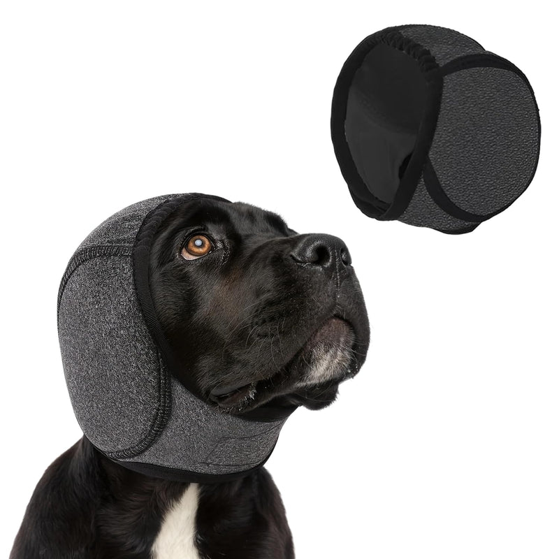 Dog Ear Defenders, Dog Ear Muffs Noise Protection, Noise Cancelling Pet Ear Muffs for Dogs, Water Wind Proof Dogs Ears Protectors, Suitable for Swimming Bathing Grooming Fireworks Thunder, M, Grey