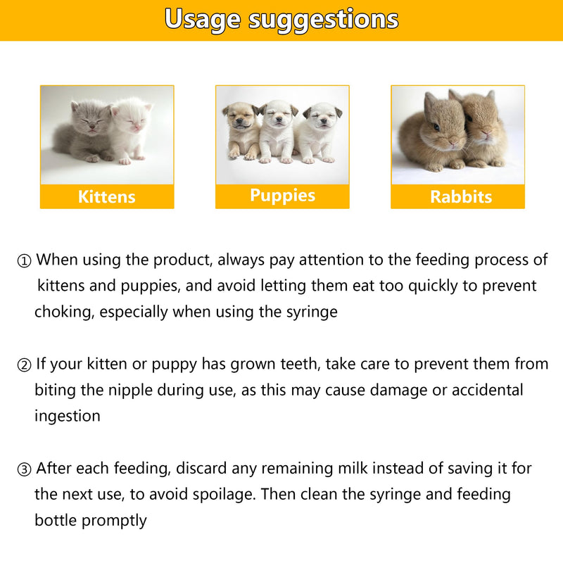 Pet Feeding Bottle and Syringe Set for Puppies and Kittens(1 Bottles,2 Syringes,6 Nipples) Green - PawsPlanet Australia