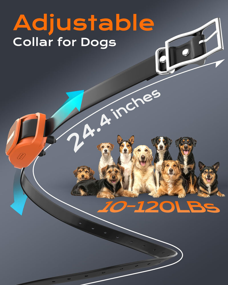 Jugbow Dog Shock Collar- 4200FT Dog Training Collar with Remote for 10-120lbs Small Medium Large Dog, IPX8-Waterproof Rechargeable E-Collar with LED Light Orange&Black