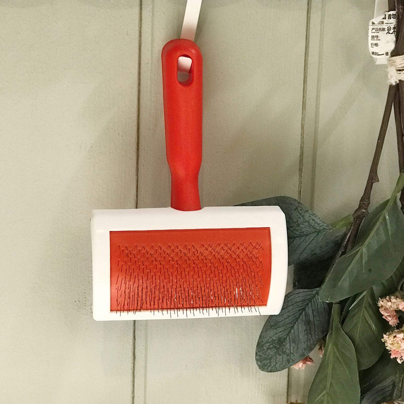JUSPRO Sheepskin Rug Brush Red Medium - PawsPlanet Australia