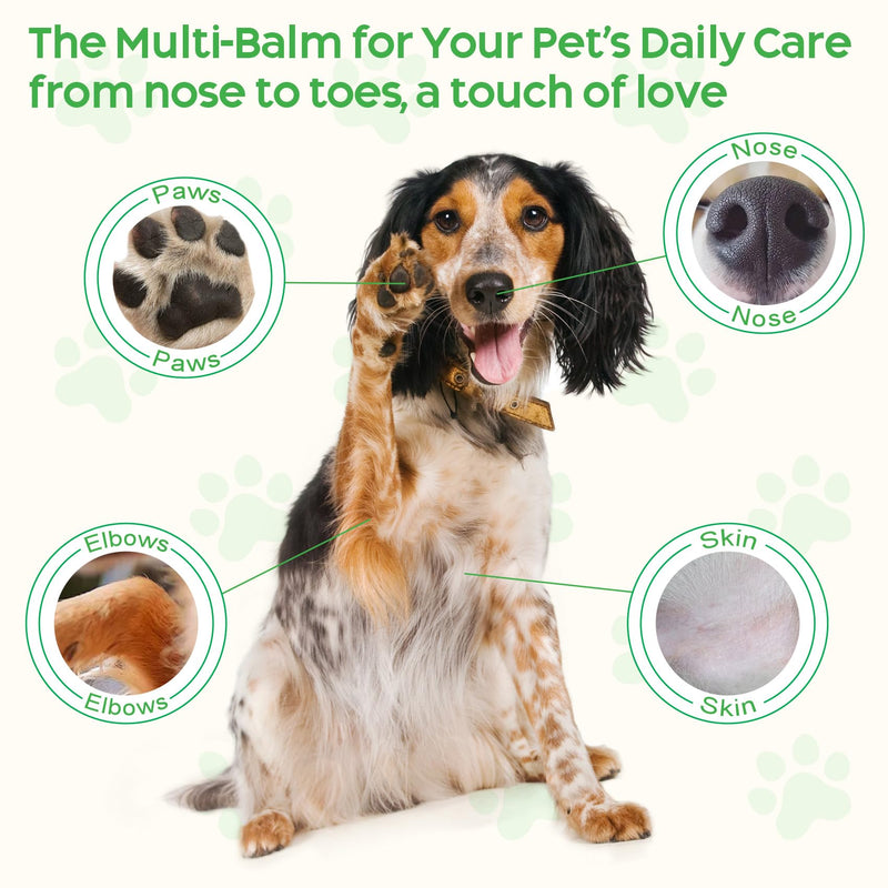 Dog Paw Balm & Nose Balm (2.1oz ), Lick-Safe | All-Natural Dog & Cat Paw Protector Soother with Organic Coconut Oil for dog Dry and Cracked Paws, Nose, Elbows for Hot Pavement & Winter Protection 1 Pack