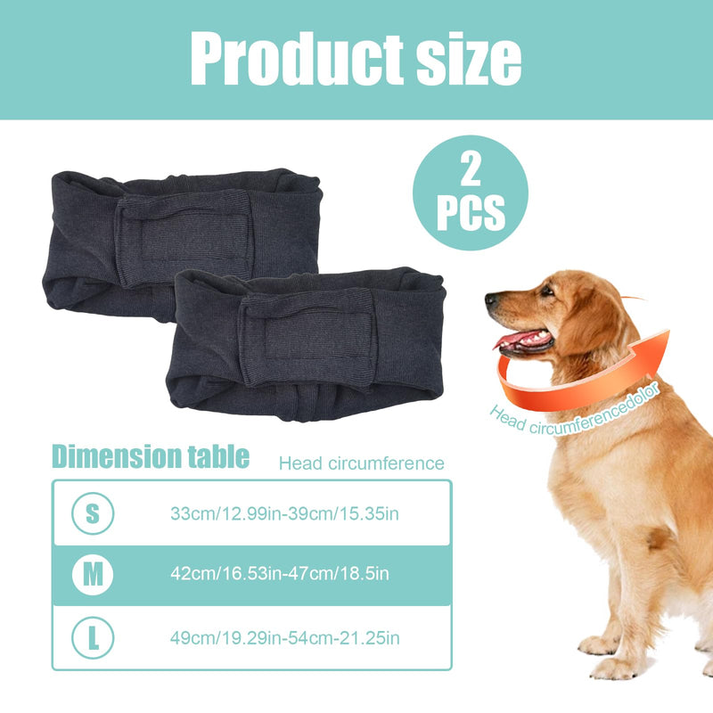 2 PCS Dog Snood Ear Protectors, Dog Firework Ear Muffs Adjustable Windproof Warmer for Pet Bathing Grooming Calming Anxiety Relief Reducing Noise L