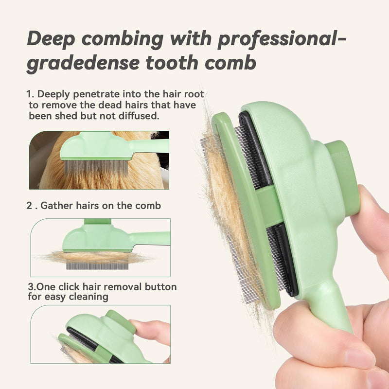 Flea Comb for Cats & Dogs – Removes Loose Hair, Tangles, Fleas & Dander, with Free Electrostatic Pet Hair Removal Glove for Clothes, Furniture, Carpets & Bedding - PawsPlanet Australia