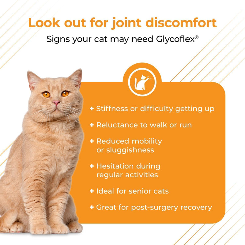 VetriScience GlycoFlex 3, Clinically Proven Joint Support Cat Supplements - Hip and Joint Health Supplement with Glucosamine, MSM, Green Lipped Mussel & DMG - 60 Chews, Chicken Flavorâ€‹