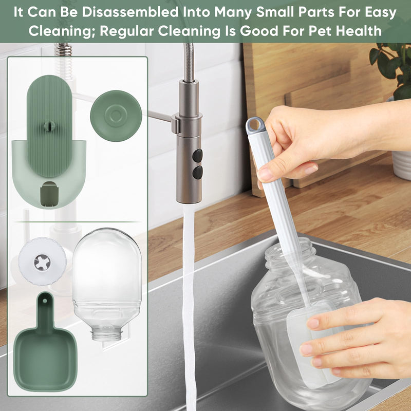28oz Rabbit Water Bottle,Hanging Automatic Water Dispenser for Cage,Ferret Bunny Guinea Pig Water Bowl,Suitable for Small Animal(Cage Grid Spacing Over 1.2'')(Green) Green - PawsPlanet Australia
