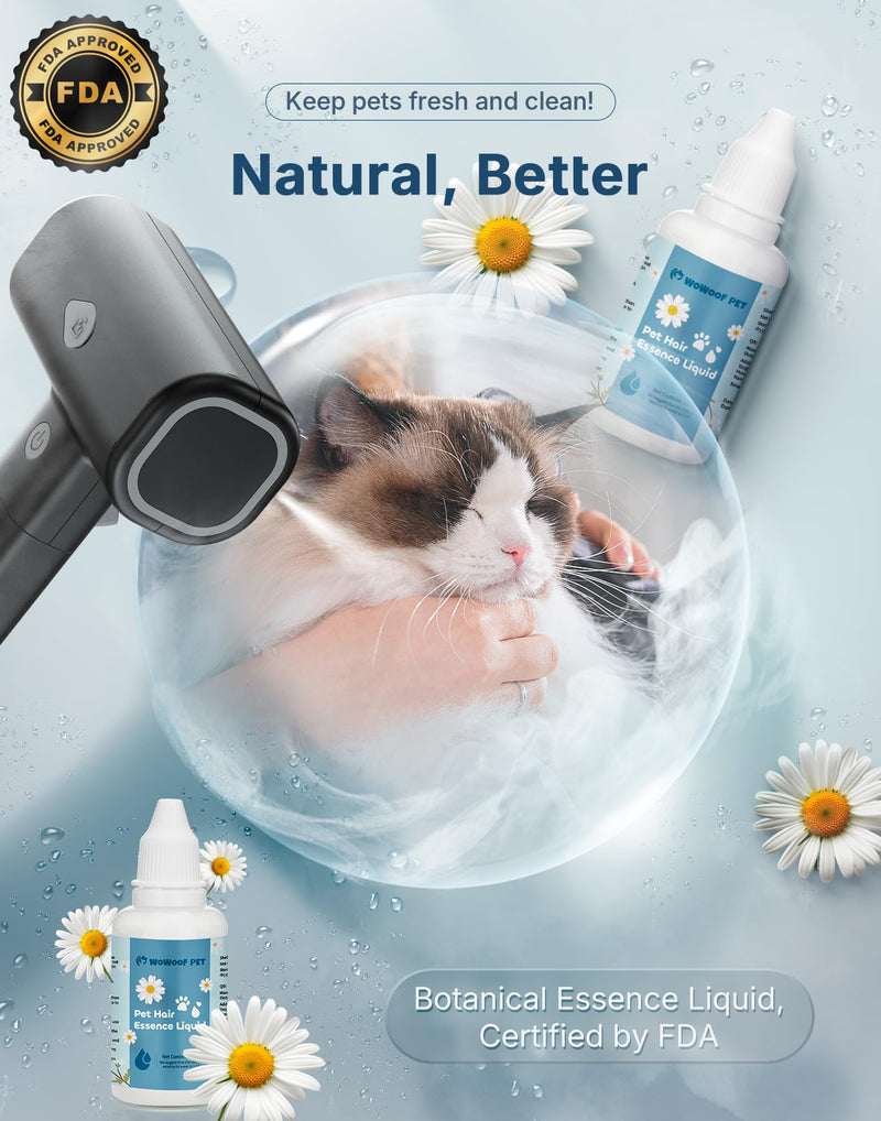 Pet Steam Brush for Dog & Cat with 3 Waterless Shampoo, Bath Shower Comb for Shedding & Grooming & Massaging Water Spray Brush for Long & Short Haired Pets Spritz Defur Comb Steam Brush + Essence Liquid - PawsPlanet Australia