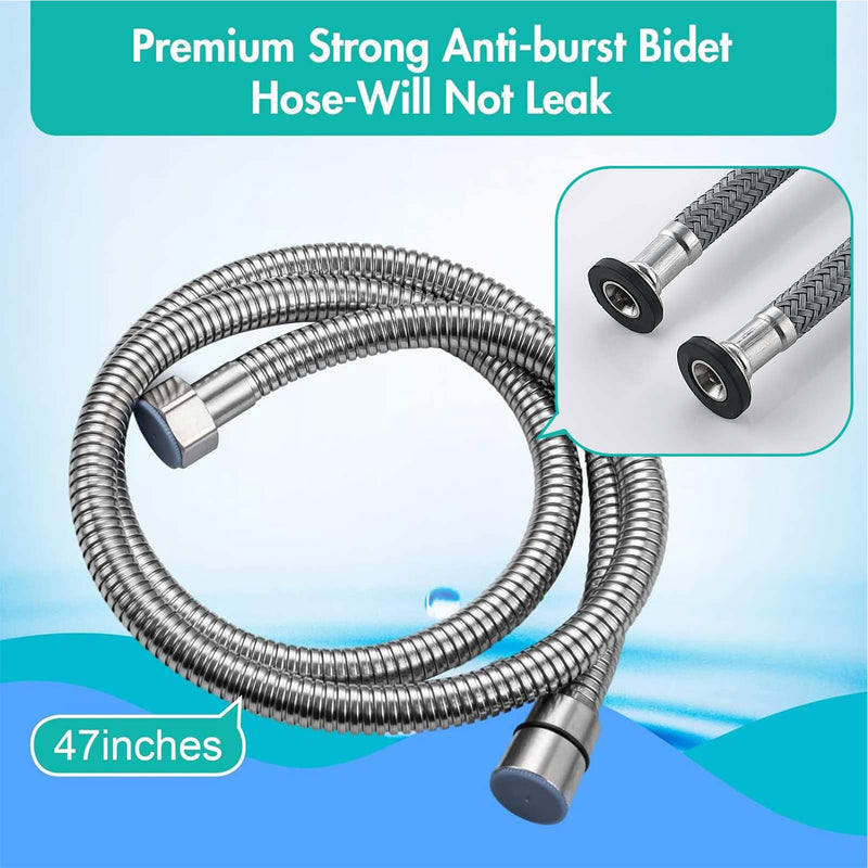 BARROCK Handheld Bidet Sprayer for Toilet, Stainless Steel Metal Made Baby Cloth Diaper Spraying Kit, Bathroom Toilet Bidet Attachment Set for Bathing Pets and Feminine Hygiene, Brushed Nickel 1
