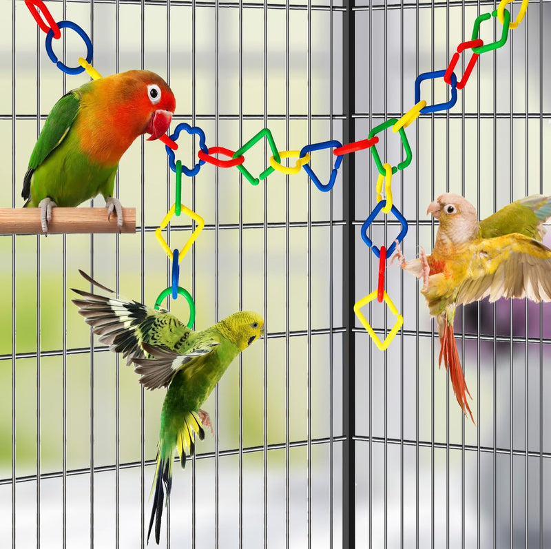40Pcs Plastic Clip Hooks Chain Links Toy, Random Shape & Color Link Children's Learning Toy, Sugar Glider for Parakeets Pet Rat Parrot Bird Toy Cage Swing Climbing Cage Toys - PawsPlanet Australia