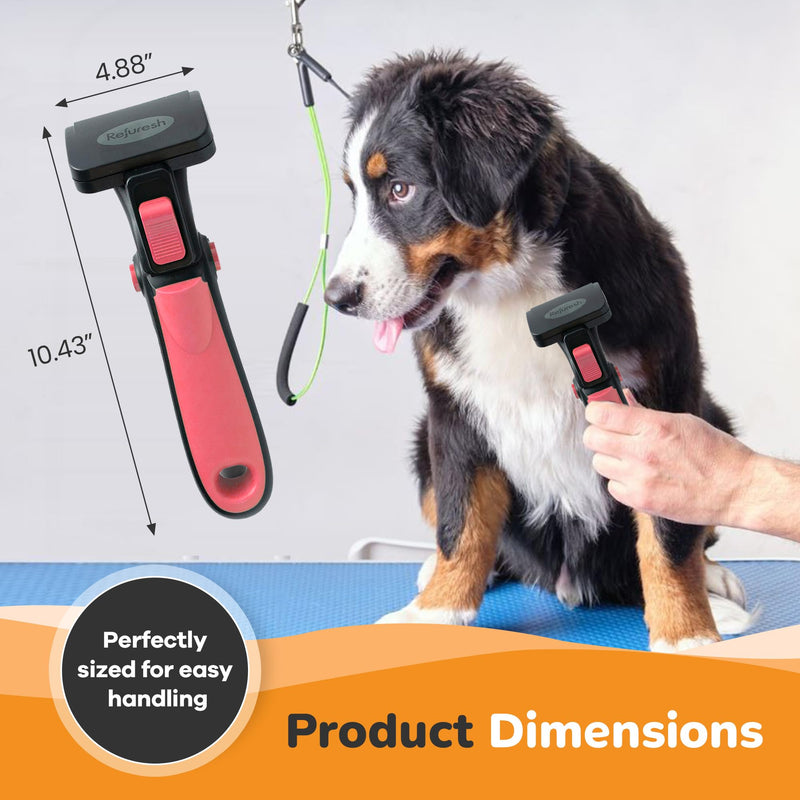 Deshedding Dog Brush for Long Hair (Medium,Pink) – Gentle Deshedding tool for Dogs & Cats – Reduces shedding, without damaging topcoat. Removes Loose Fur & Dead Undercoat. Medium Pink - PawsPlanet Australia