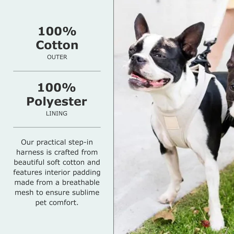FuzzYard Life Step in Dog Harness | Size XL | Stylish Premium Cotton Design in Sandstone Perfect for Everyday Walks Extra Large - PawsPlanet Australia
