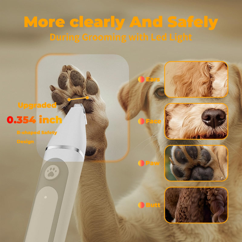 Dog Clippers Grooming Kit with 4 in 1 Tools, Cordless Dog Paw Trimmer & IPX7 Waterproof & Dogs Nail Grinder, Low Noise Quiet Design with Silicone Grip for Dogs and Cats Gray - PawsPlanet Australia