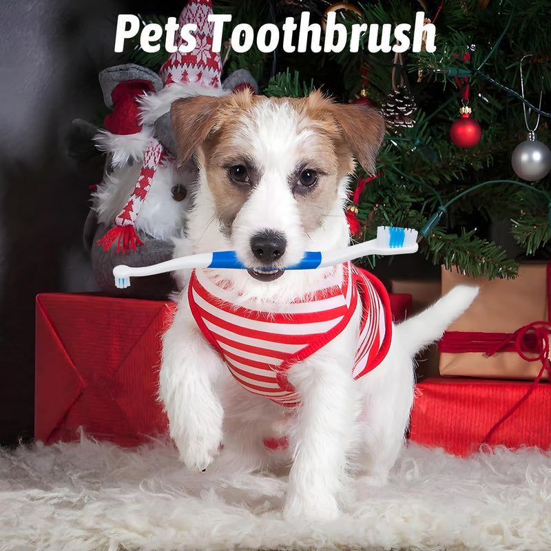 Newday Pet Toothbrush for Dogs, Cats, Double Headed Pet Toothbrush with Soft Bristles, Easy Teeth Cleaning, Non Slip Dog Toothbrushes in Bulk (Pack of 6) 6 Pcs Pet Toothbrushes