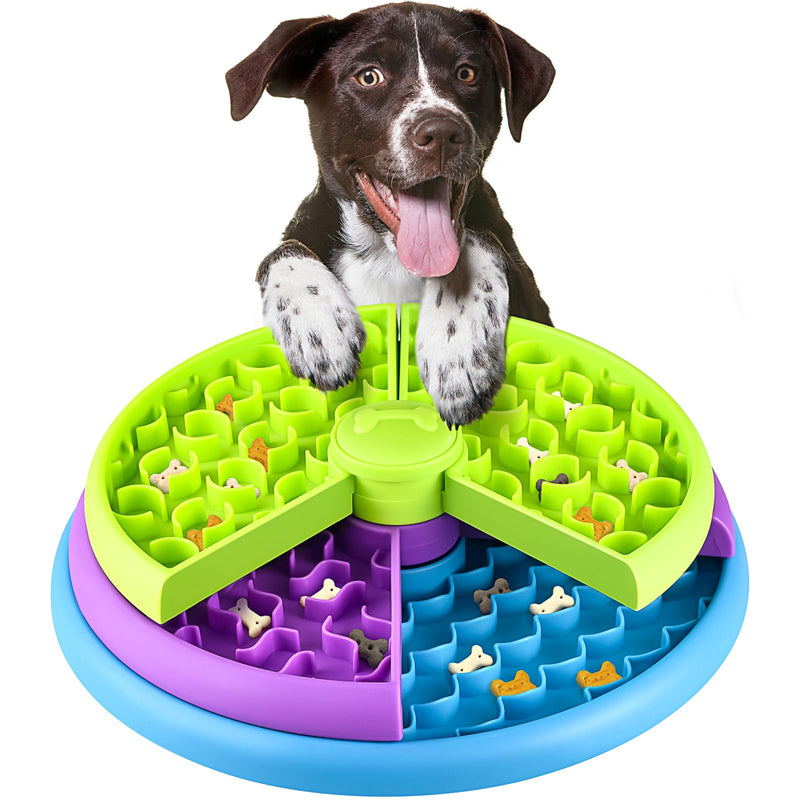 Slow Feeder Dog Bowls 3 Layers, Interactive Dog Puzzle Game, Dog Enrichment Toys, Anti-Slip Slow Eating Dog Bowl, Maze Dog Food Bowl, Anti-Choking Puzzle Feeder Dog Bowl for Dogs & Cats colorful - PawsPlanet Australia