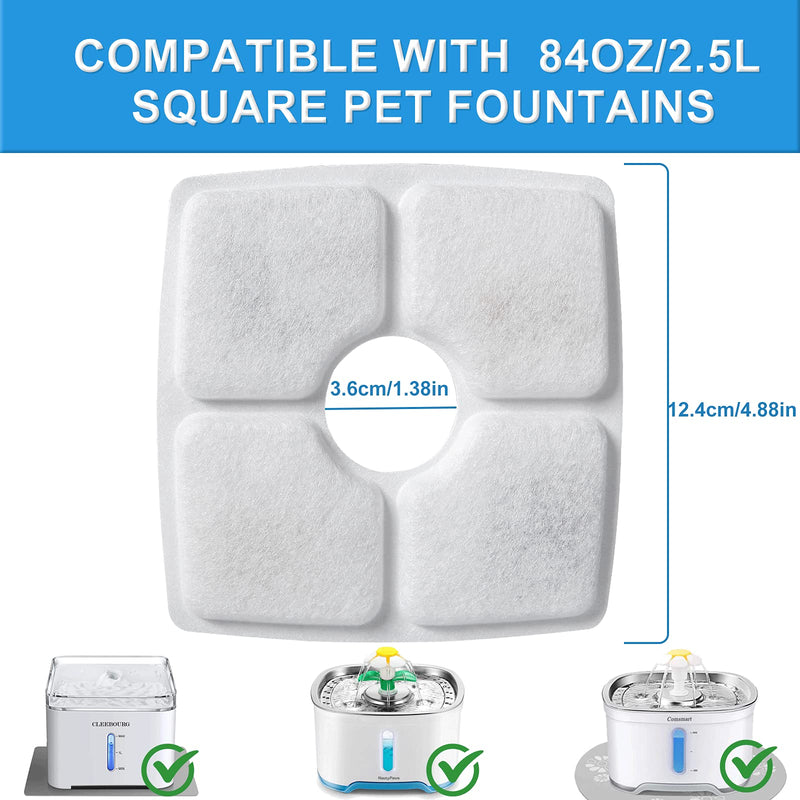 Cat Fountain Replacement Filter - 16Pcs, Guarm Cat Water Fountain Filter, Pet Water Fountain Filter Replacement for Most Cat Dog Water Dispensers, Activated Carbon Filters & PP Cotton (8pcs-02) 8pcs-02 - PawsPlanet Australia