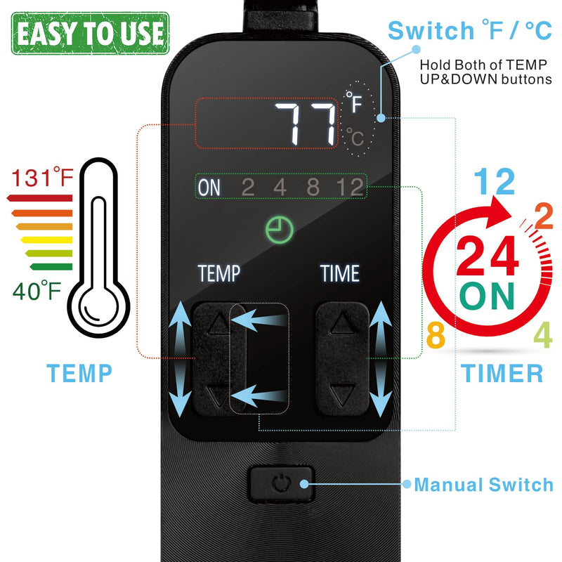 Seedling Heat Mat Thermostat PID Reptiles Temperature Controller for Aquarium Heater Thermostat Thermometer