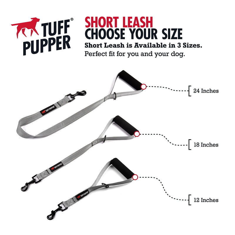 Tuff Pupper Service Dog Leash With Handle for Large Dogs | 12 Inch | Perfect for Service Harness & Training | Traffic Handle With Padding | Short Coupler - PawsPlanet Australia