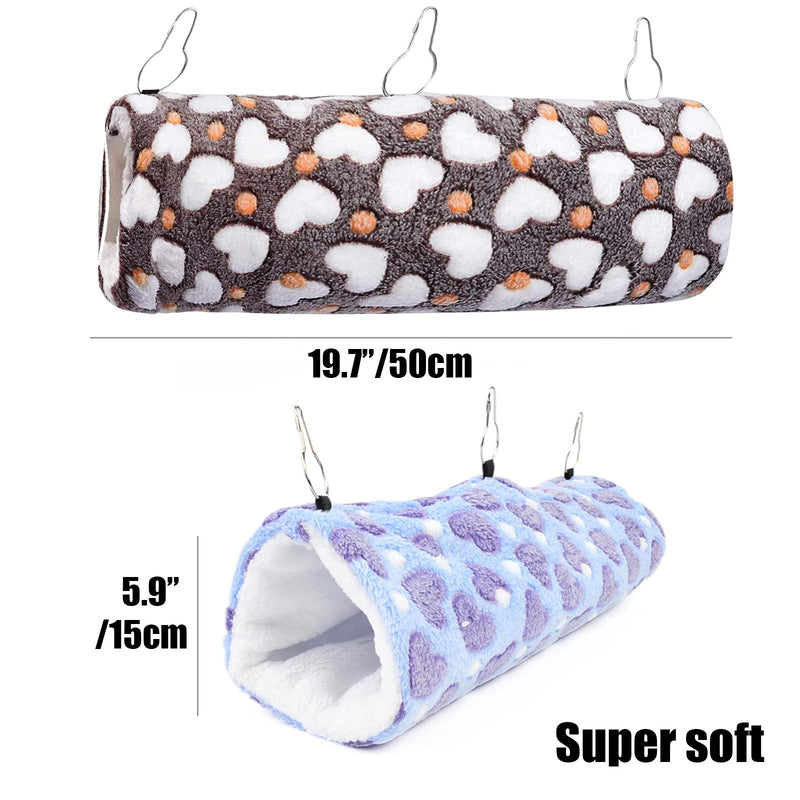 2 Pieces Small Pet Cage Hammock Hanging Tunnel for Small Animals Hanging Bed Cage Guinea Hammock Cage Accessories for Ferret Rat Chincilla Hammock Sleeper Cage Accessories Set (Coffee) Coffee - PawsPlanet Australia