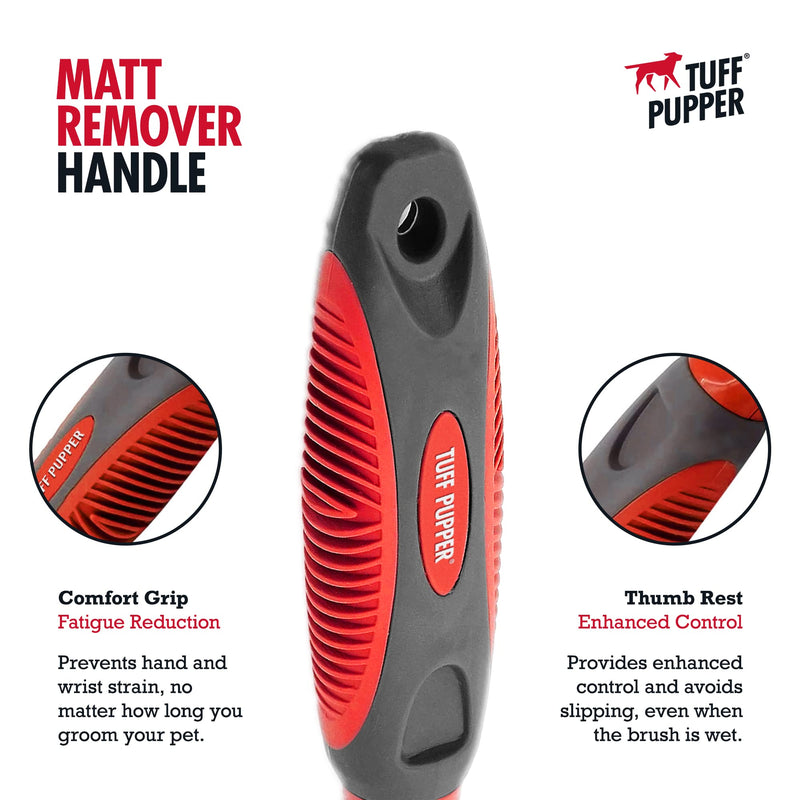 Tuff Pupper Deep Knot and Mat Remover Tool | Dematting Brush for Dogs, Cats, and Small Animals | Mat Splitting Grooming Comb for Long and Short Fur Pets - PawsPlanet Australia