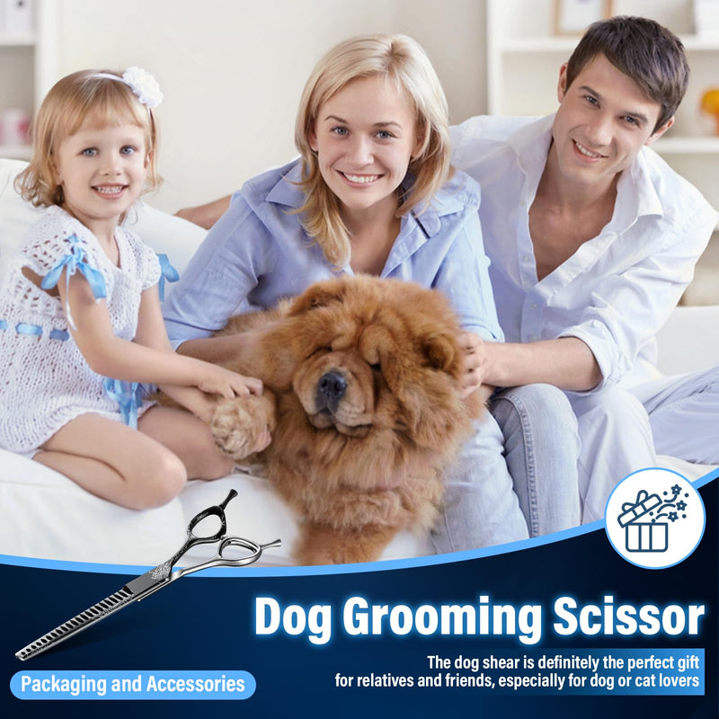 Purple Dragon 7-Inch Chunkers Dog Grooming Scissors - Professional Pet Hair Trimming Shears for Dogs & Cats, Sharp 440C Japanese Steel, Ergonomic Design for Comfort and Precision Chunker - PawsPlanet Australia