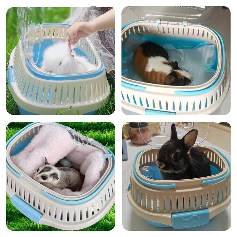 Hamster Carrier Guinea Pig Carrier 13 X 11 X 8 In Portable Hamster Travel Cage with Ventilation Holes Outdoor Small Animal Carrier for Rat Gerbils Rabbit Hedgehog Squirrel Mouse Sugar Glider Blue