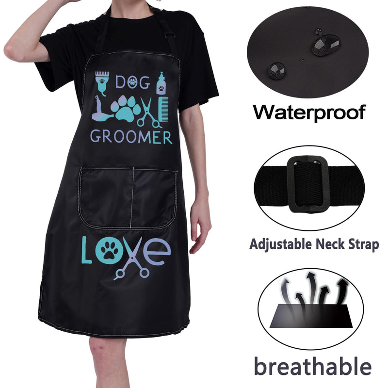 ENSIANTH Dog Grooming Apron - Waterproof with Pockets for Dog Groomers and Hairdressers dog grooming aprons - PawsPlanet Australia