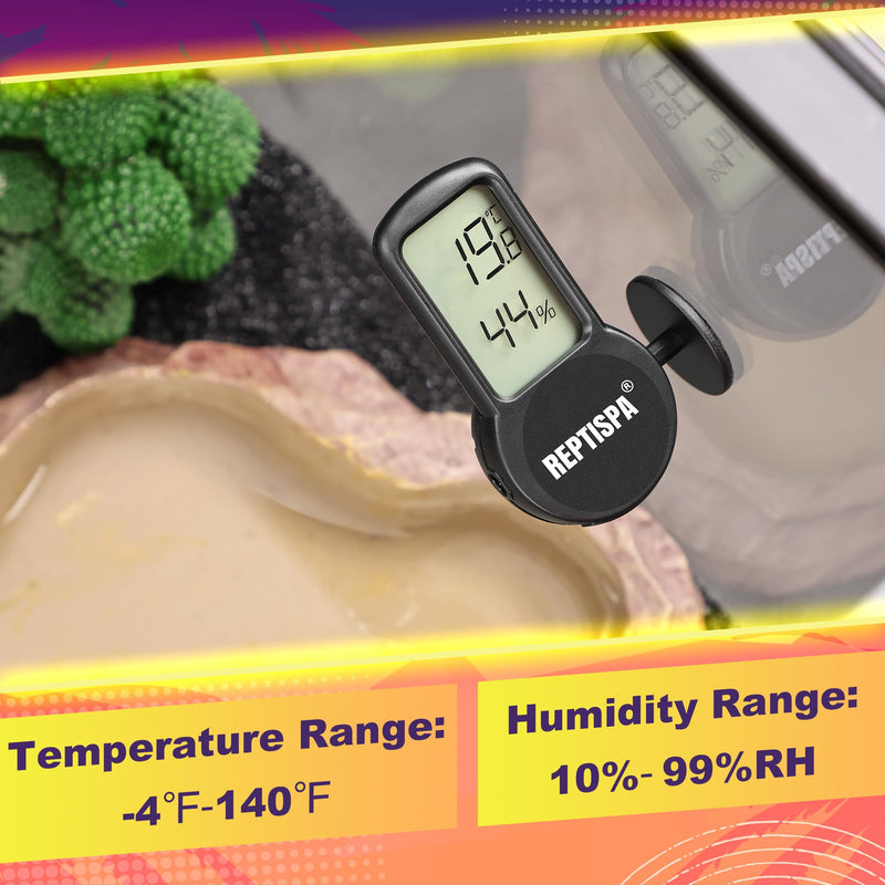 Reptile Thermometer Hygrometer, Pack of 2 Digital Thermometer Humidity Meter for Reptile Terrarium, Temperature Gauge Humidity Gauge with Digital LCD Display for Bearded Dragon Tank - PawsPlanet Australia