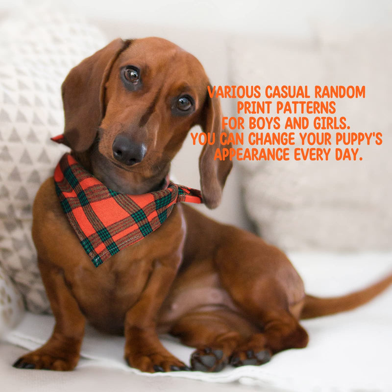Tegeme 50 Pcs Christmas Triangle Pattern Dog Accessories - Washable Bandanas with Drool Guards for Small to Large Dogs. Boys & Girls, Christmas, Plaid - PawsPlanet Australia