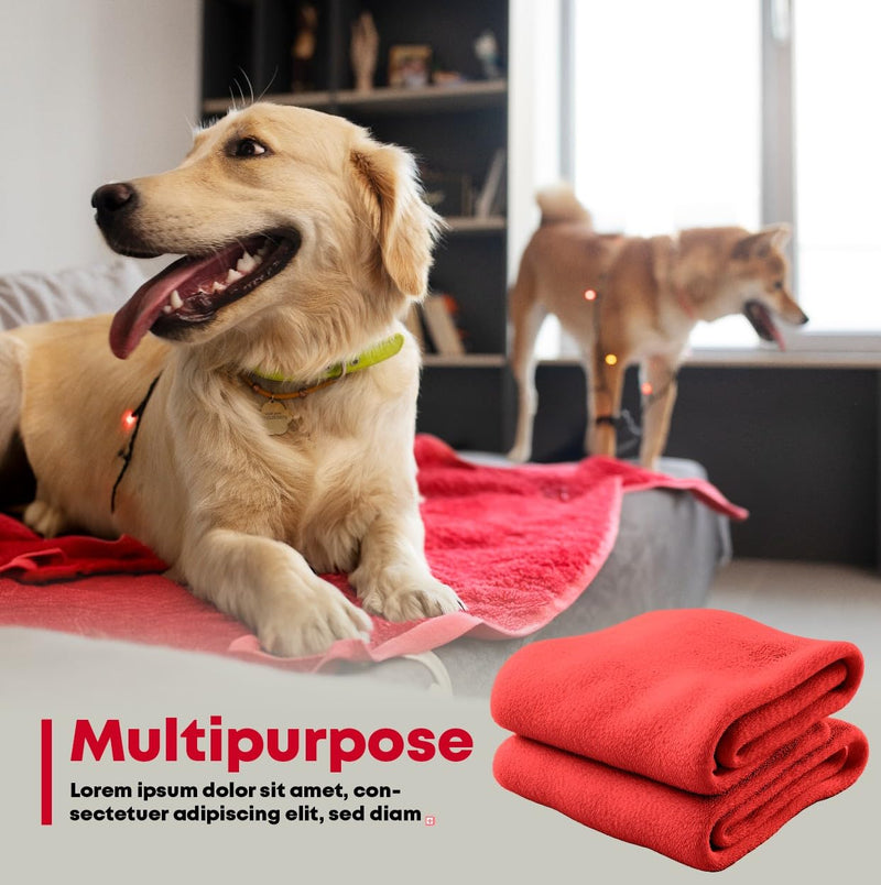 Extra Large Dog Towel Soft Absorbent Bath Pet Towels for Drying Dogs, Elastic Terry Microfiber Soft Towel, Machine Washable, Quick Dry, Multipurpose (L, XL, 2XL) (Red, 2XL) Red - PawsPlanet Australia