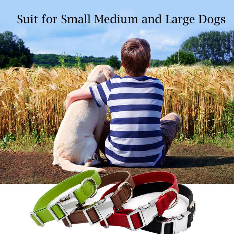Leather Dog Collar with Quick Release Metal Buckle, Adjustable Heavy Duty Dog Collar for Small Medium Large Dogs (M: Adjustable 10.6-15.7", Width 0.8", Brown) M: Adjustable 10.6-15.7", Width 0.8" - PawsPlanet Australia