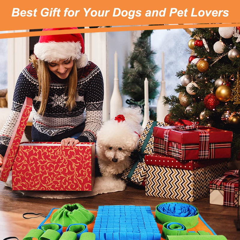 Vivifying Snuffle Mat for Dogs, Interactive Dog Puzzle Toy for Boredom and Mental Stimulation, Enrichment Feeding Game Sniff Mat Helps Dogs and Cats Slow Eating and Keep Busy Blue Green Orange - PawsPlanet Australia