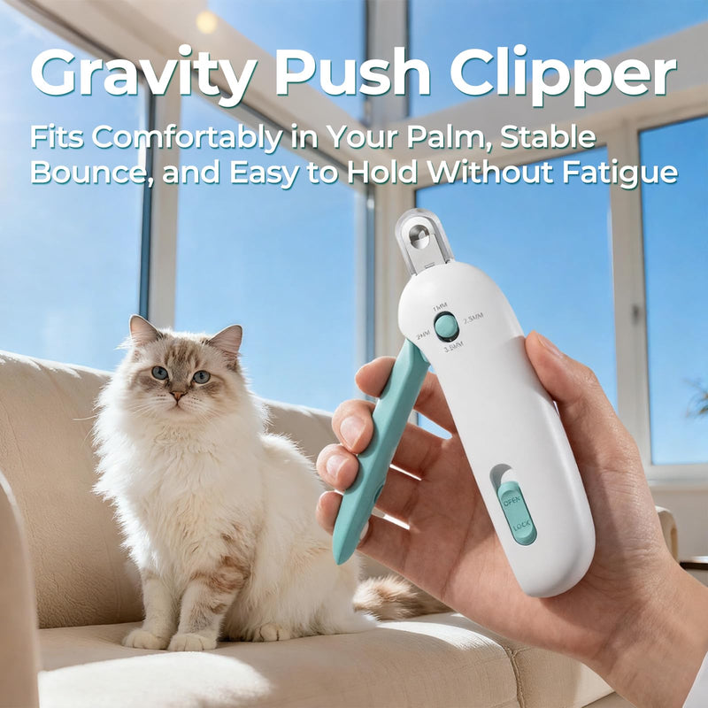 Cat Nail Clippers with a Removable Debris Collector, Adjustable Size, Built-in Hidden Nail File, Round Hole Blade, Safe Home pet Grooming Tool - PawsPlanet Australia