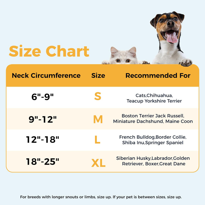 Inflatable Dog Cone for Medium Dog Designed for Comfortable Post-Surgical Recovery Ultra-Soft Comfort Unblocked View No Disruption to Dog's Daily Life Medium[Neck:9"-12"] Blue - PawsPlanet Australia