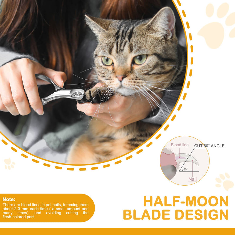 BEZOX Pet Nail Clippers, Whole Stainless Steel Cat Claw Trimmer with Anti Slip Handle, Autoclavable Small Dog Nail Clipper Cutters - Silver - PawsPlanet Australia