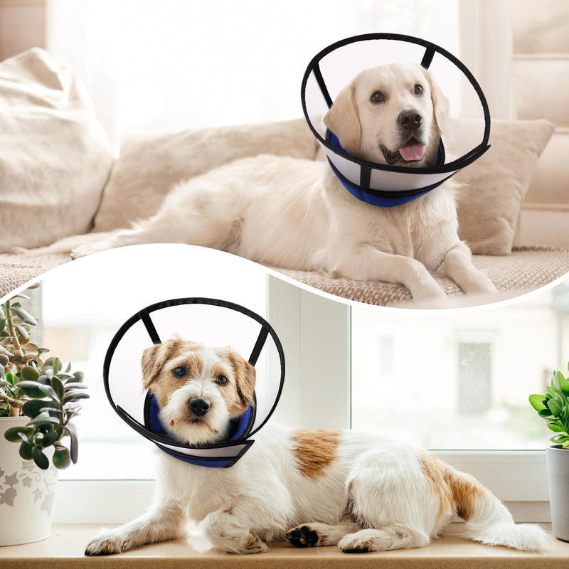 ASENKU Adjustable Dog Cone Collar, Comfortable Cone for Dogs After Surgery, Soft Dog Cone, Protective Pet Recovery Collar for Large Medium Small Dogs, Elizabethan Collar Dog Blue XL