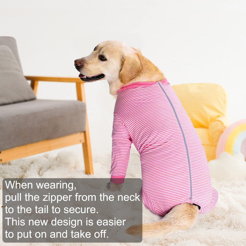 Yeapeeto Dog Onesie Surgery Recovery Suit for Large Medium Bodysuit Dogs Pajamas PJS Full Body for Shedding, Prevent Licking, Wound Protection, Cone Alternative (4X-Large (Pack of 1), Pink) 4X-Large (Pack of 1) - PawsPlanet Australia