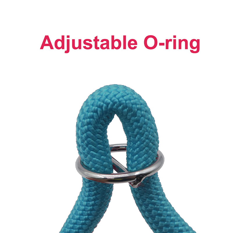 Braided Collar, Pro Training Dog Collar, No Pull Round Collar, Slip Collar with Slidable Stop Ring - Ideal for Small Medium Dogs (M- (1/3") - 18" Long, Light Blue) M- (1/3") - 18" Long - PawsPlanet Australia