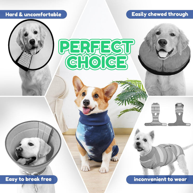 Breathable Dog Recovery Suit for Male/Female, Tie Dye Blue Dog Onesie for Abdominal Wounds, Cone E-Collar Alternative After Surgery to Anti-Licking, Professional Surgery Suit for Dogs XX-Small - PawsPlanet Australia