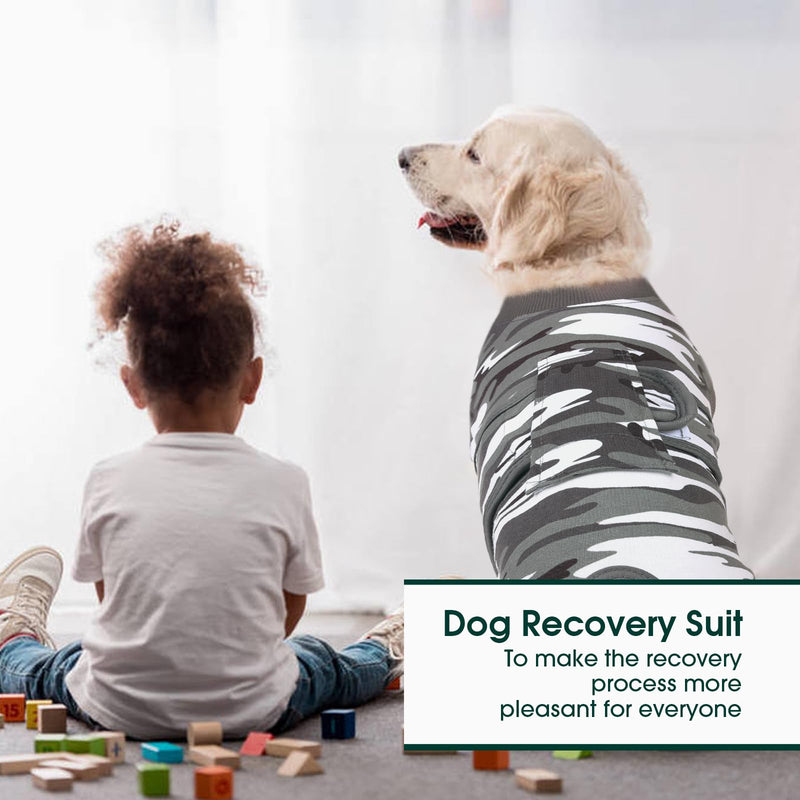 Kuoser Recovery Suit for Dogs Cats After Surgery, Professional Pet Recovery Shirt Dog Abdominal Wounds Bandages, Substitute E-Collar & Cone,Prevent Licking Dog Onesies Pet Surgery Recovery Suit XL (Back:20.1-24.8'', Weight:42-75 LB) Camouflage - PawsPlanet Australia