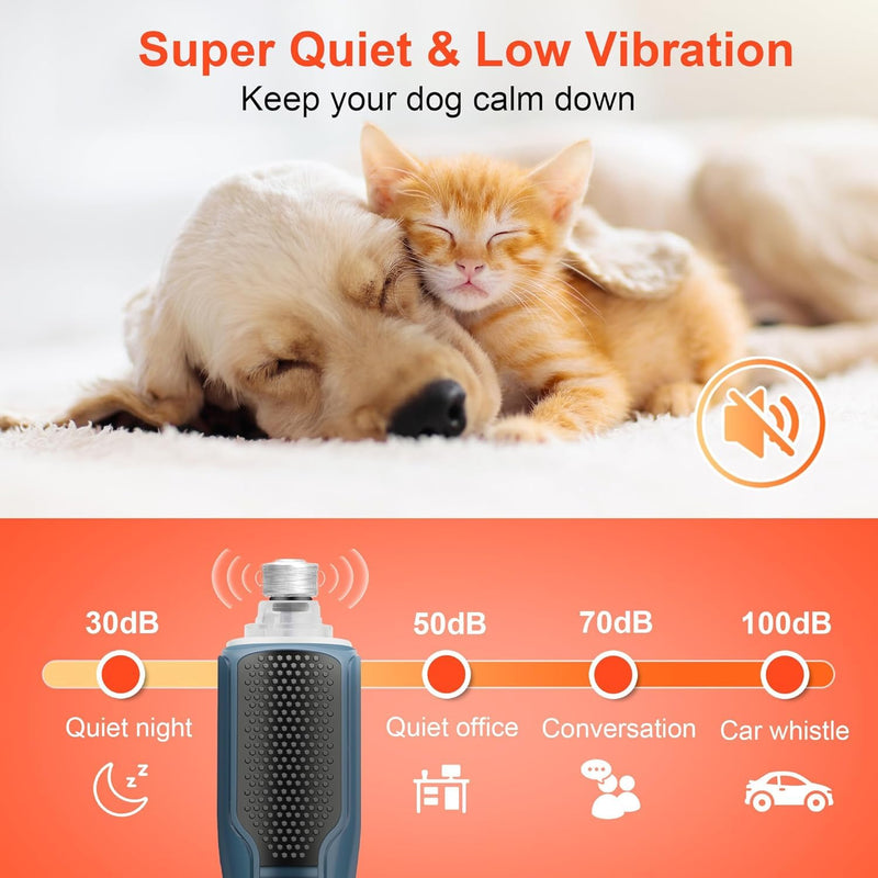 7-Speed Dog & Cat Nail Grinder with Light - Ring LED Safe to Avoid Overcut, Quiet Low Vibration & Powerful Fast, Cordless Rechargeable Toenail Trimmer for Small & Large Puppy & Breeds Paws(Blue) Dark Blue - PawsPlanet Australia