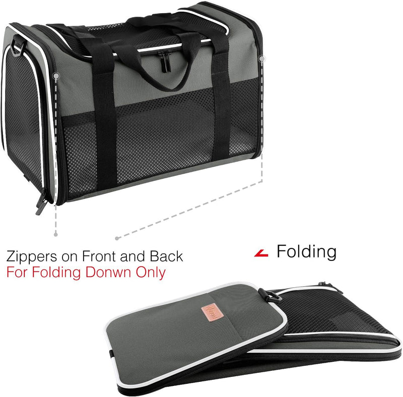Akinerri Airline Approved Pet Carriers,Collapsible Soft Sided Pet Travel Carrier for Dogs and Cats, Cat Carrier Pet Carries for Small Medium Cats Black - PawsPlanet Australia