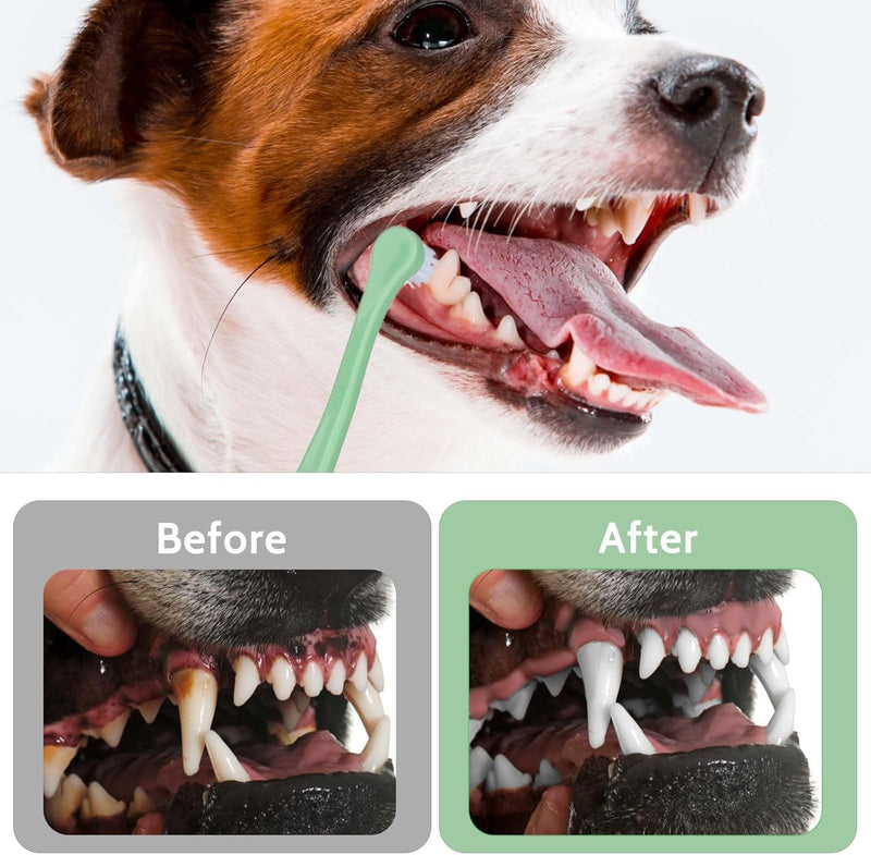 2 Pack Small Pet Soft Toothbrush, Mini Dog Cat Toothbrush with Soft Nylon Bristles, Portable Manual Dental Care Brush for Puppies, Kittens and Small Pets