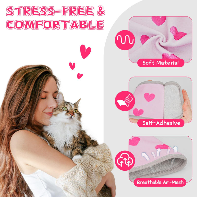 Cat Grooming Hammock, Self-Adherent Wrap for Cutting Nails, Anti-Escape Calming Grooming Bag for Medicine, Nail Clipping, Teeth Brushing, Ear Cleaning (Love, L（WT: 9-18 lbs）) L（WT: 9-18 lbs） Love - PawsPlanet Australia