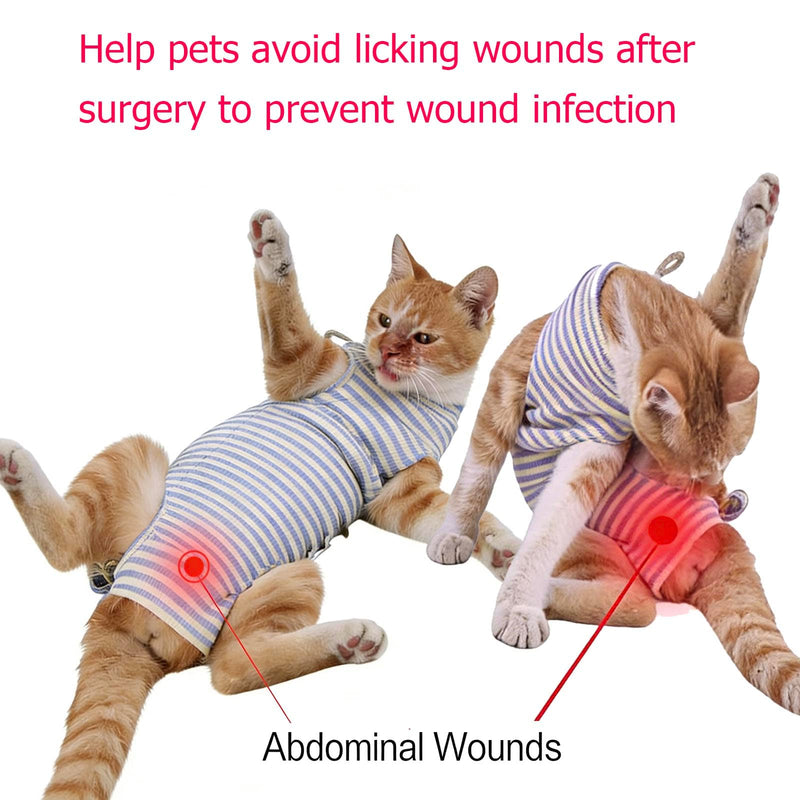 4 pcs Cat Surgery Recovery Suit, Dog Neuter Recovery Suit for Female Male Pets, Cat Onesie After Surgery Spay Neuter, Kitten Surgical Clothes, Bodysuit for Abdominal Wounds Skin Disease (Large) XL:Large cat and small dog 11-22lb