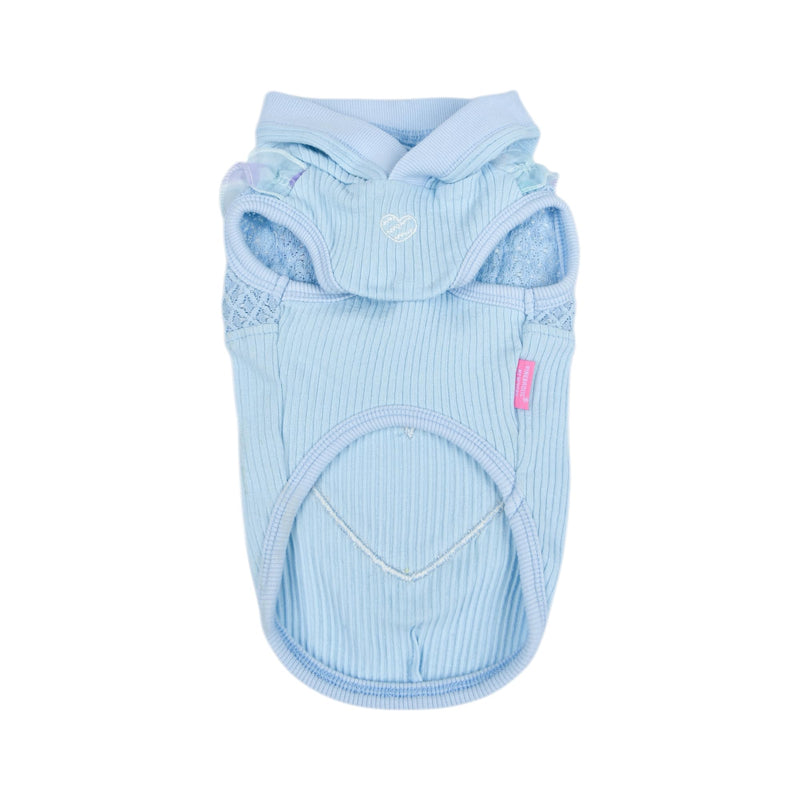 Pinkaholic New York Tiana Dog Shirt Hooded Trendy Fashionable Cute Dog Apparel for Small Dogs, Sky Blue, Small Sky Blue_Tiana - PawsPlanet Australia