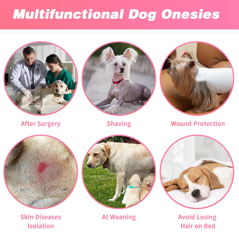 FHTONGE Dog Surgery Recovery Suit, 2 Pcs Dog Onesie Surgical Suit for After Neuter Spay Abdominal Wounds Protector, Snugly Long Anti-Licking Sleeve Dog Pajamas for Shedding Skin Disease Medical 5XL 5XL (Pack of 2) - PawsPlanet Australia