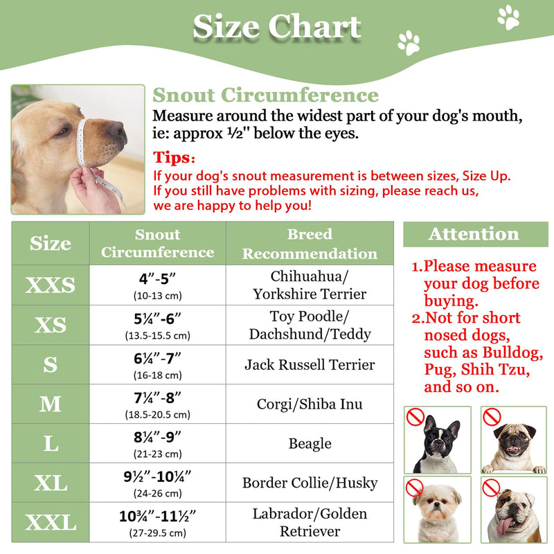 Mayerzon Dog Muzzle, Puppy Soft Mesh Muzzle for Small Medium Large Dogs Chihuahua Poodles Beagle Dachshund Corgis Labrador for Biting Chewing Grooming that Allows Panting Drinking(M, Black) M-(Snout 7¼”-8”) - PawsPlanet Australia