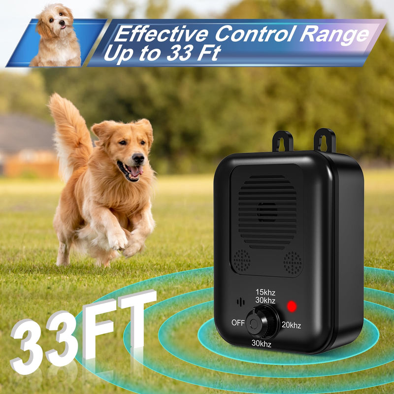 Anti Barking Device, Rechargeable Dog Barking Control Devices Sonic Bark Deterrent Devices Ultrasonic Anti bark Device for Dogs with 3 Modes, Dog Barking Silencer Indoor Outdoor K4 Black